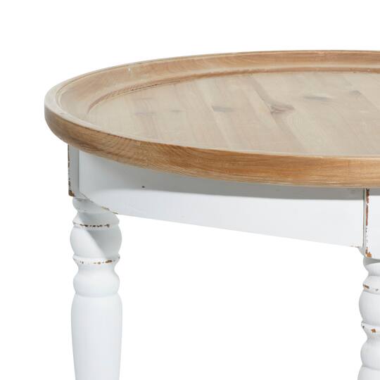 24" White Wood Farmhouse Accent Table